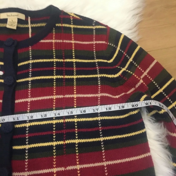 Vintage Multicolor Sweater Button-down Flower Appliqués Large - Picture 6 of 10